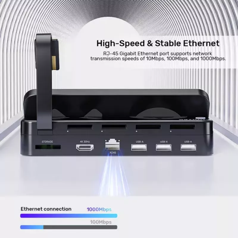 Console portatile da gaming con dock Unitek G1002F01 — connessione docking USB, nero