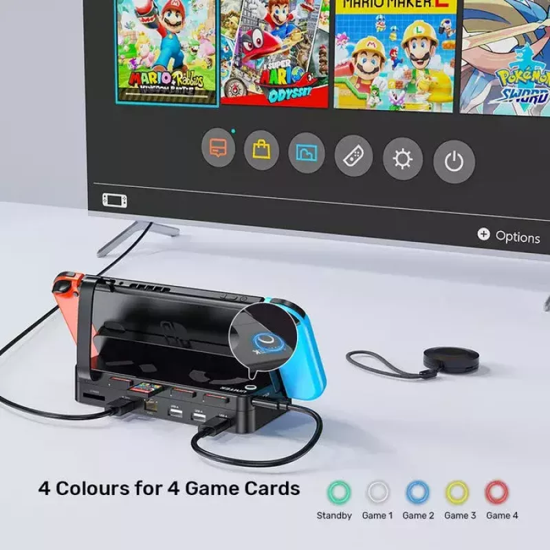 Console portatile da gaming con dock Unitek G1002F01 — connessione docking USB, nero