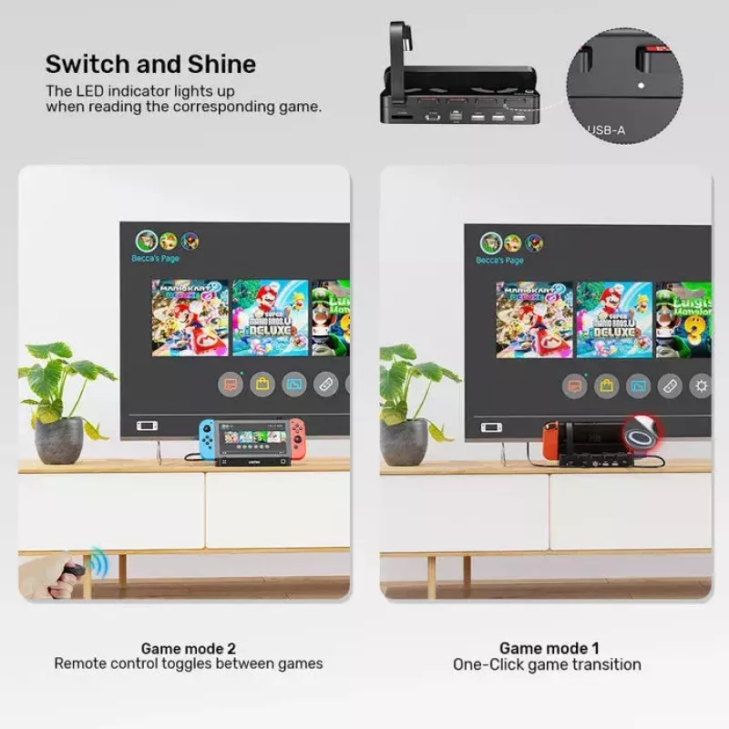 Console portatile da gaming con dock Unitek G1002F01 — connessione docking USB, nero