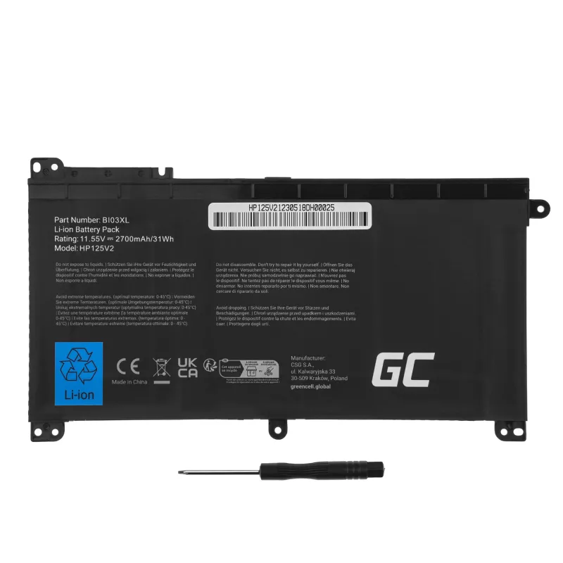 Batteria Green Cell HP125V2 per HP Pavilion x360 Stream 14-AX