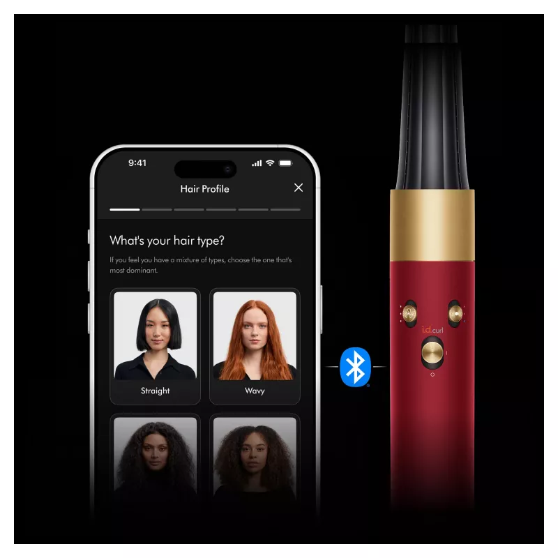 Airwrap i.d. Straight + Wavy Limited Edition, multistyler rosso/oro, Bluetooth
