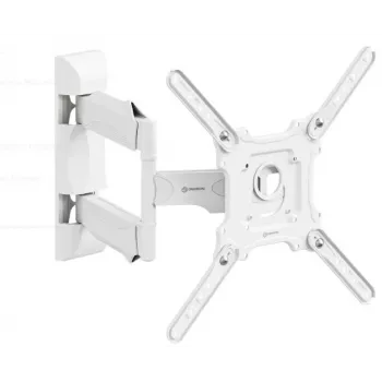Supporto TV da parete ONKRON M4-W per 32 pollici–65 pollici (81–165 cm), inclinabile e orientabile, VESA fino a 400×400, carico max. 35 kg, bianco