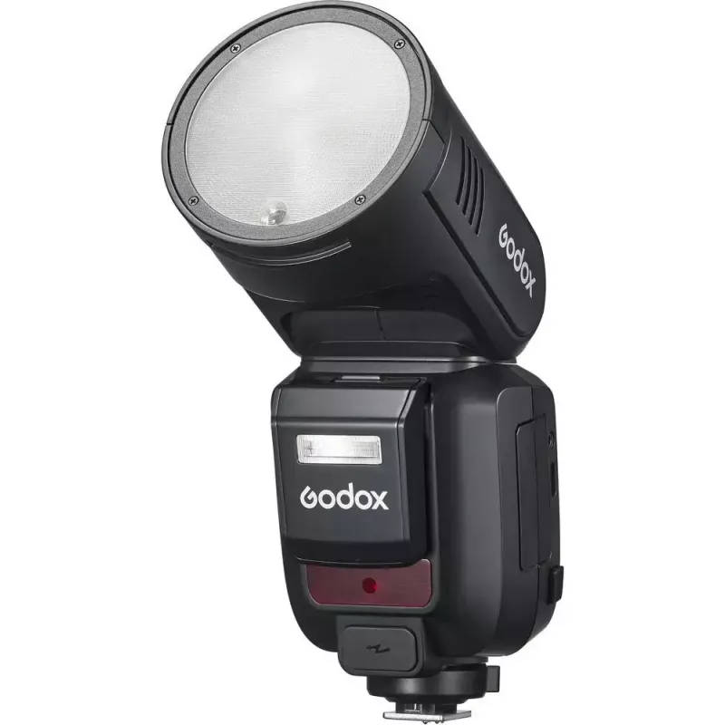 Flash Godox V100‑N per Nikon — flash a slitta TTL portatile con batteria agli ioni di litio