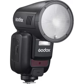Flash Godox V100‑N per Nikon — flash a slitta TTL portatile con batteria agli ioni di litio