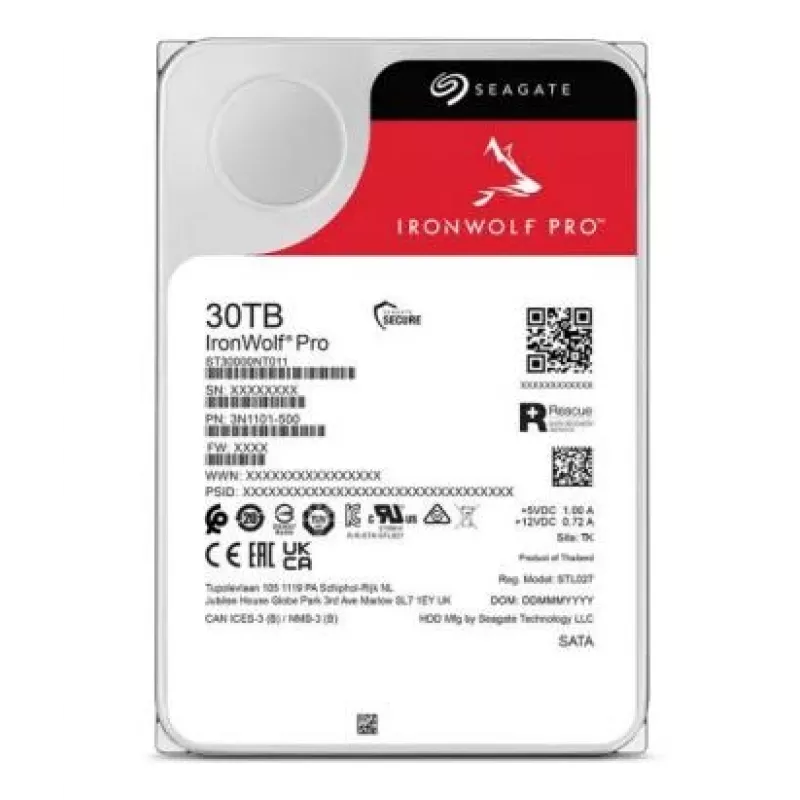 HDD | SEAGATE | IronWolf Pro | 30 TB | 512 MB | 7200 giri/min | 3,5 | ST30000NT011