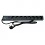 Ciabatta EQUIP 19 pollici 90° CEE7/7 su 8 prese Schuko con interruttore, alluminio
