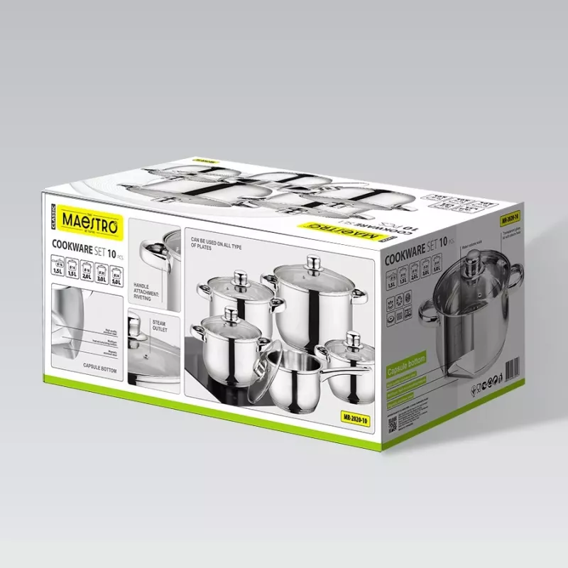 Set da cucina Maestro MR-2020-10 — set di pentole e padelle da 10 pezzi