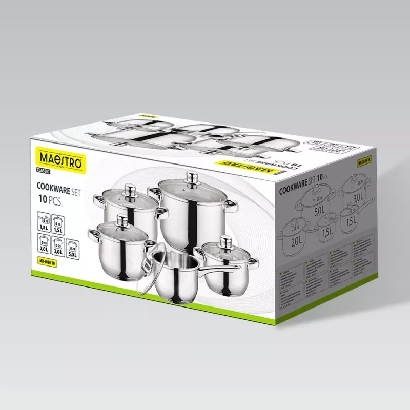 Set da cucina Maestro MR-2020-10 — set di pentole e padelle da 10 pezzi
