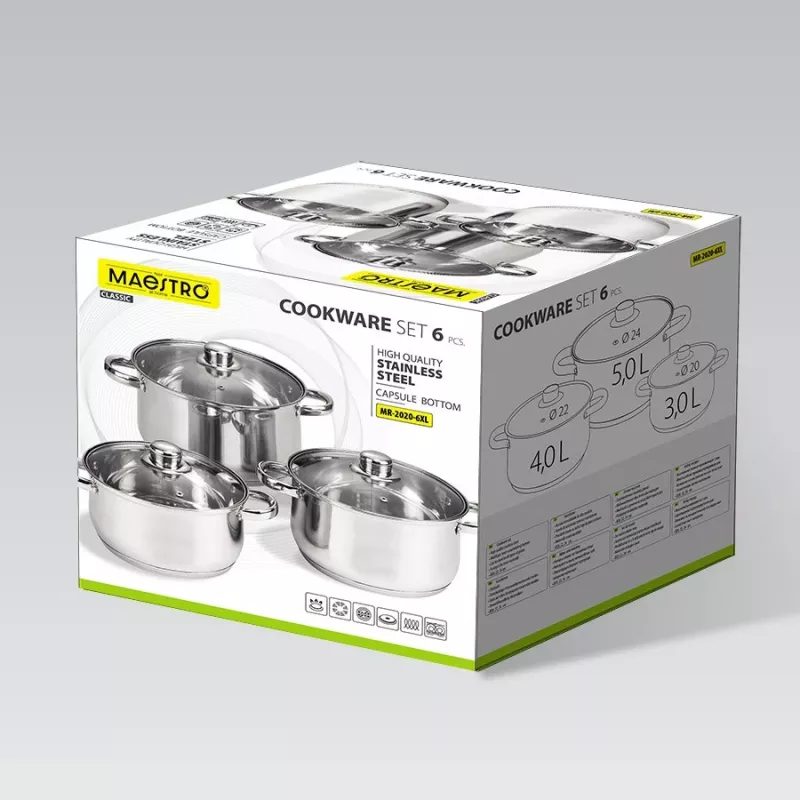 Set di pentole Maestro MR-2020-6XL — set di pentole da 6 pezzi
