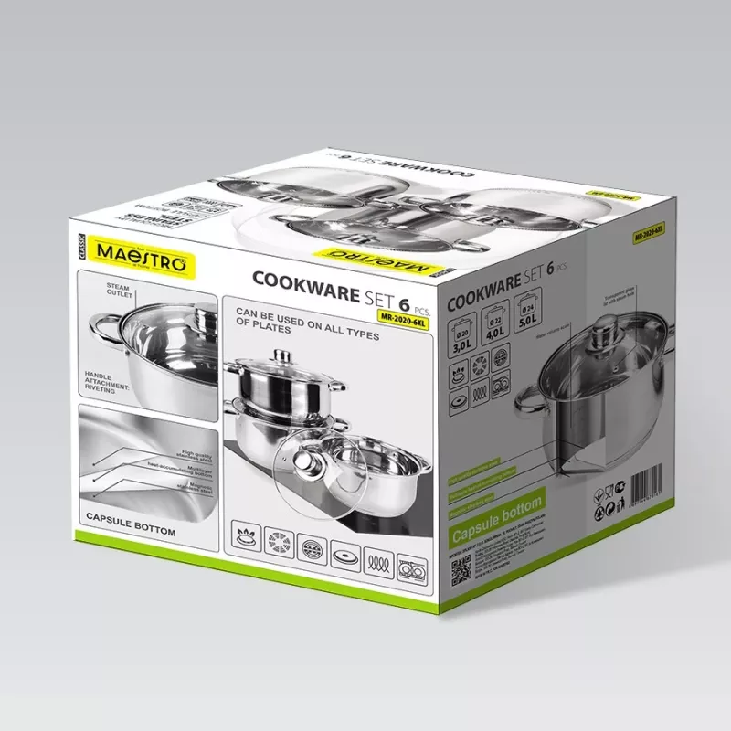 Set di pentole Maestro MR-2020-6XL — set di pentole da 6 pezzi