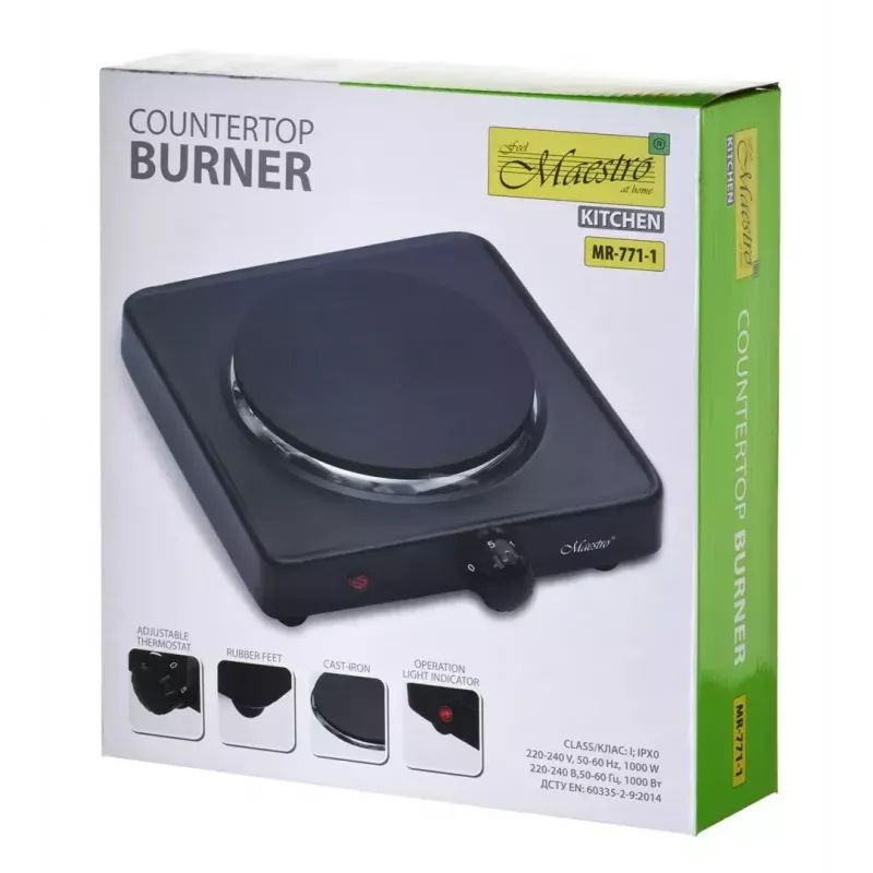 Maestro MR-771-1 Piastra elettrica a un fuoco, 1000 W