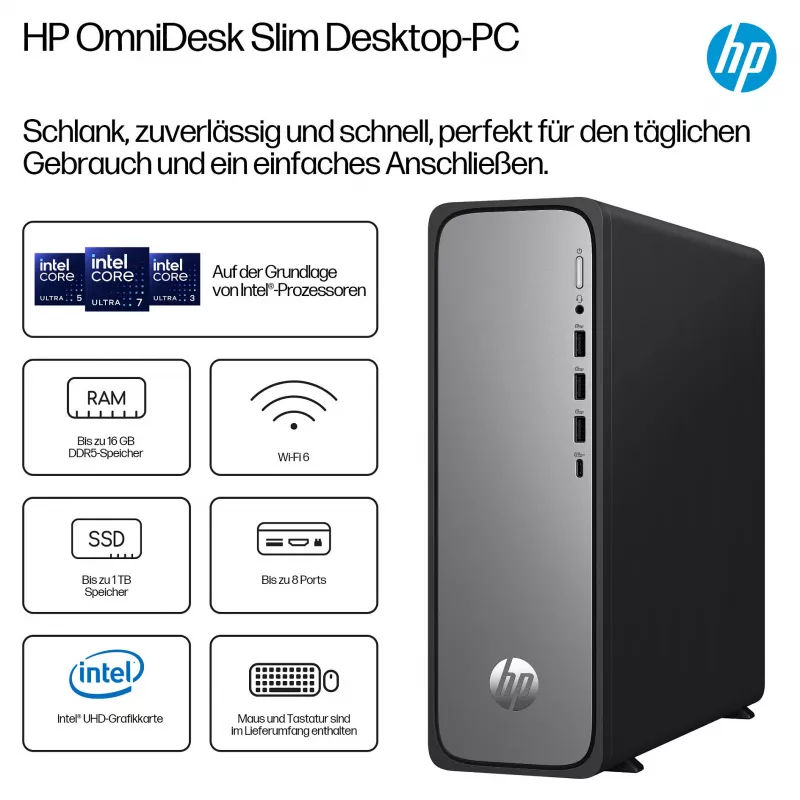 HP OmniDesk S03-0032ng - desktop slim - Core i3 i3-14100 - sistema completo - Core i3