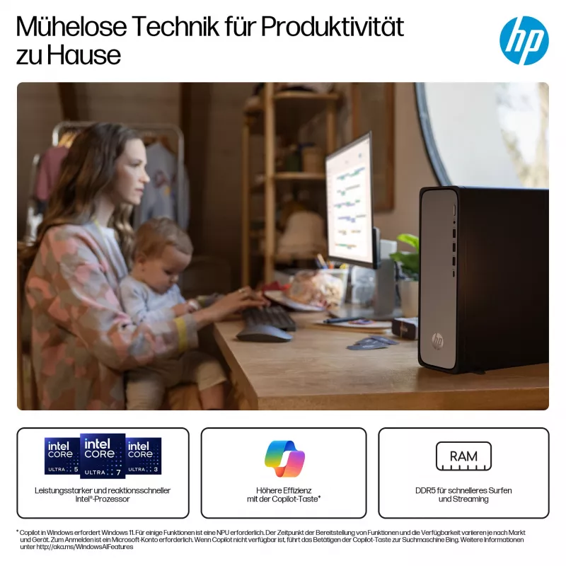 HP OmniDesk S03-0032ng - desktop slim - Core i3 i3-14100 - sistema completo - Core i3