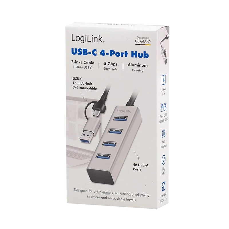 Hub USB 3.0 4 porte USB-A 5 Gbit/s