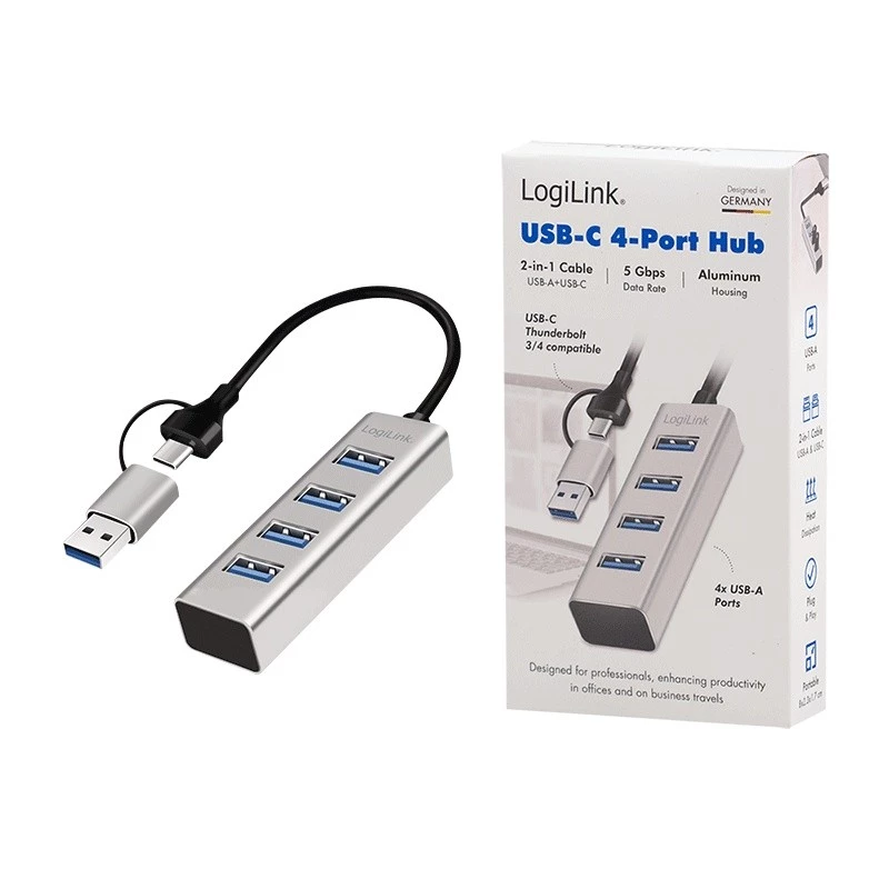 Hub USB 3.0 4 porte USB-A 5 Gbit/s