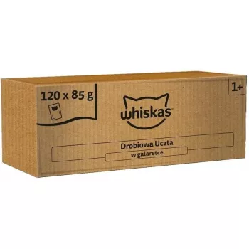 Cibo umido per gatti in bustine Whiskas Drobiowa Uczta in gelatina 120 x 85 g (multipack)