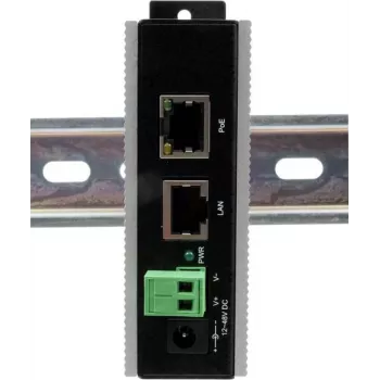 Iniettore Ethernet PoE Gigabit Exsys EX-6007POE-WT — 1×Gigabit RJ45, PoE, morsetto 12–24V