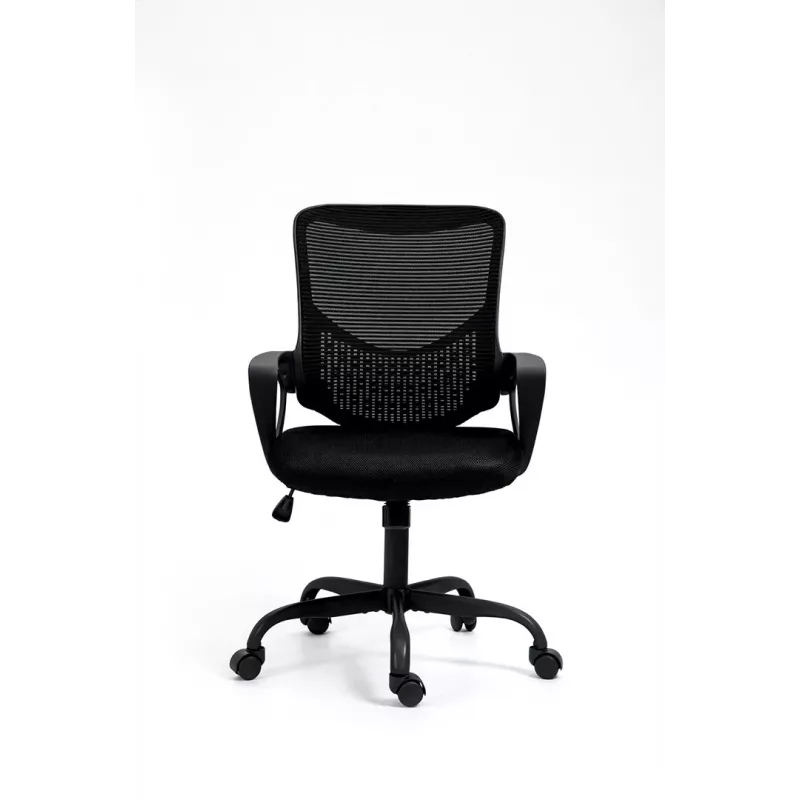 Sedia da ufficio ActiveJet YK507 nero – sedia girevole ergonomica, tessuto/PU, regolabile in altezza