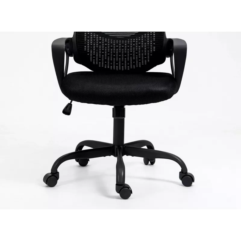 Sedia da ufficio ActiveJet YK507 nero – sedia girevole ergonomica, tessuto/PU, regolabile in altezza