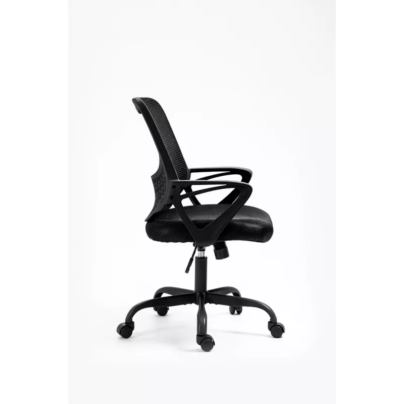 Sedia da ufficio ActiveJet YK507 nero – sedia girevole ergonomica, tessuto/PU, regolabile in altezza