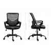Sedia da ufficio ActiveJet YK507 nero – sedia girevole ergonomica, tessuto/PU, regolabile in altezza