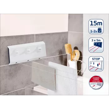 Leifheit Rollfix Triple 150 Longline stendibiancheria da parete (83107)