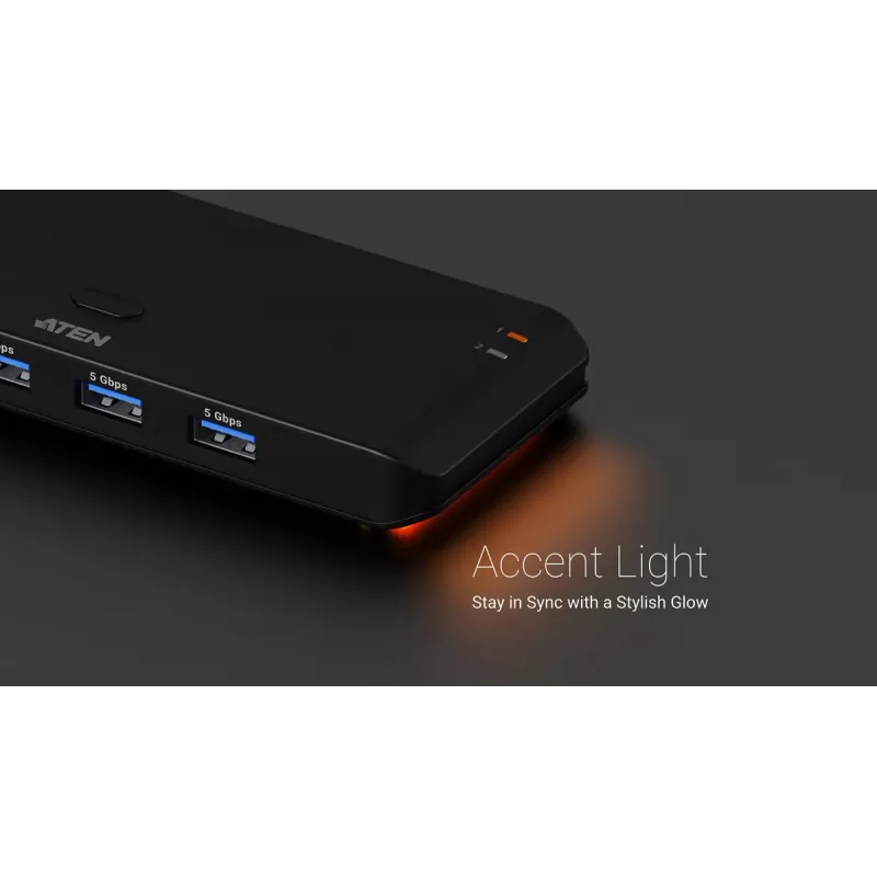 Switch di condivisione USB 3.2 Gen1 2x4 ATEN US5324 con host A + C e 4 porte per dispositivi