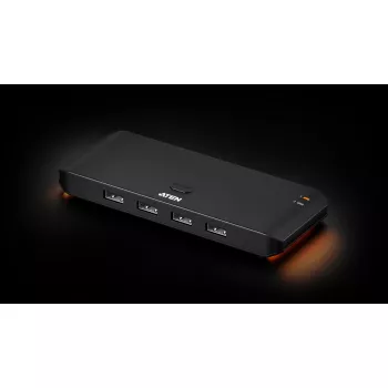 Switch di condivisione USB 2.0 ATEN US4224 — 2x host a 4x dispositivo, 480 Mbit/s, nero