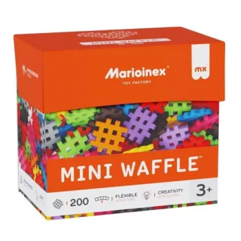 Mattoncini da costruzione Marioinex Mini Waffle 200 pezzi – sistema di costruzione in plastica da incastrare