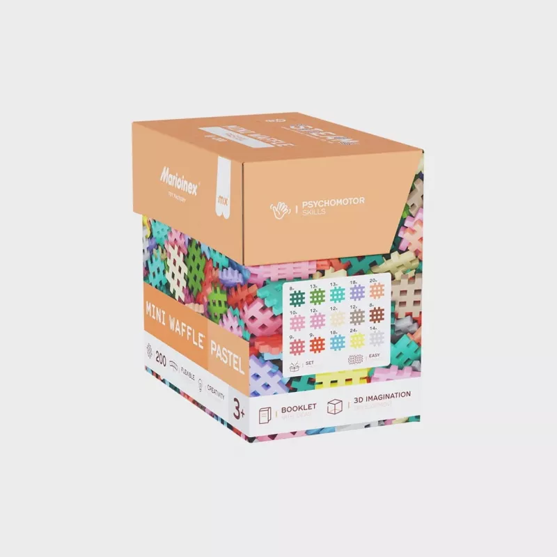 Mattoncini Marioinex Mini Waffle 200 pezzi pastello — set da costruzione per bambini