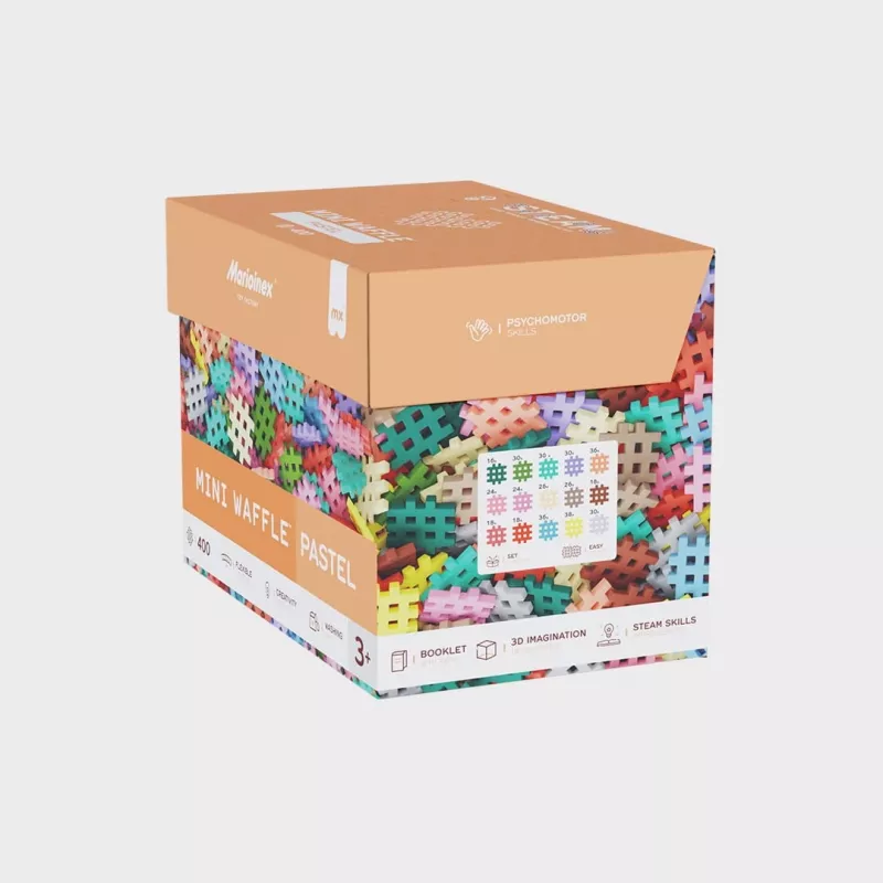 Mattoncini Marioinex Mini Waffle 400 pezzi pastello – set da costruzione per bambini