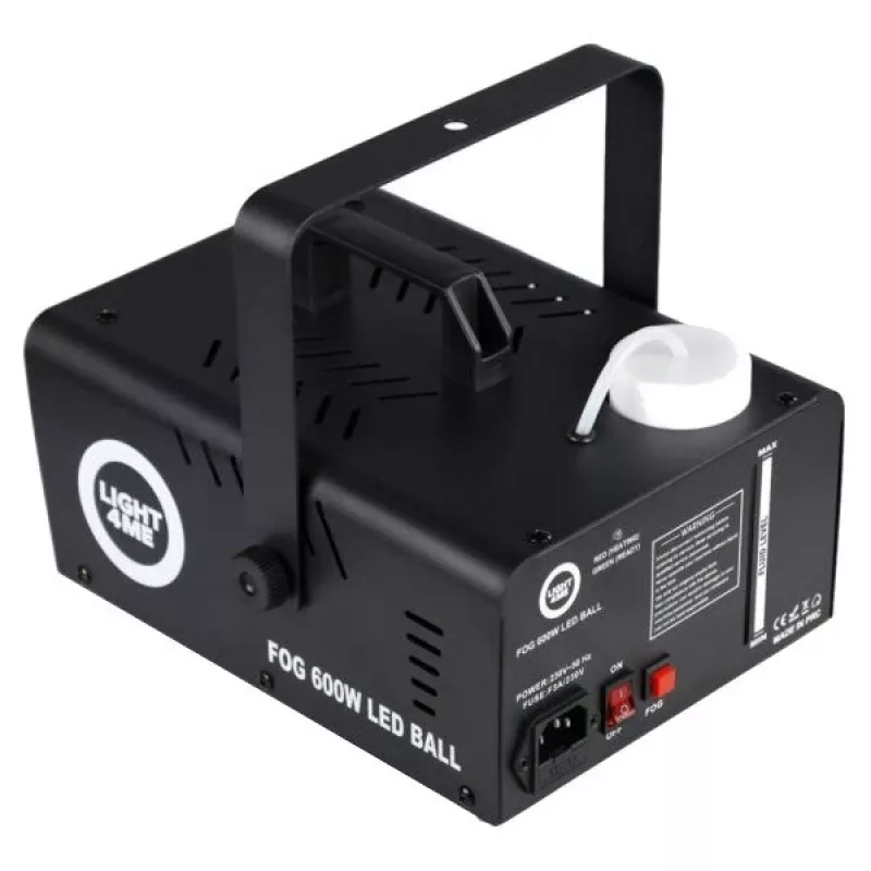 LIGHT4ME FOG 600W LED BALL - macchina per nebbia, effetto nebbia/luci disco, telecomando wireless
