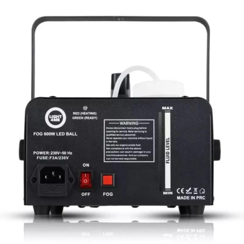 LIGHT4ME FOG 600W LED BALL - macchina per nebbia, effetto nebbia/luci disco, telecomando wireless