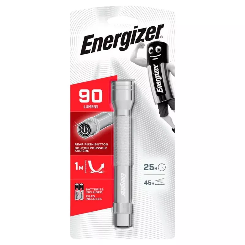 Torcia LED in metallo 90 lumen argento