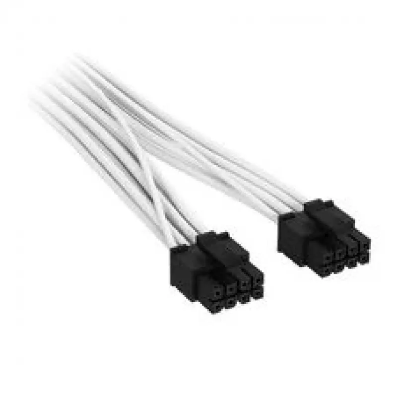 Corsair cavo Premium-Sleeved 2x 8-Pin a 12V-2x6, per alimentatore Type-5 – bianco