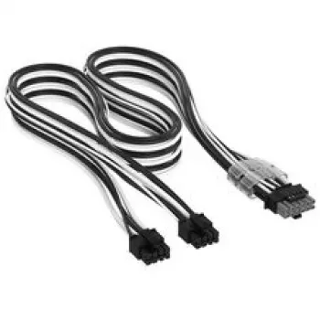 Corsair cavo Premium-Sleeved 2x 8-Pin a 12V-2x6, per alimentatore Type-5 – nero/bianco
