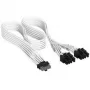 Corsair cavo Premium-Sleeved da 12V-2x6 a 2x 6+2-Pin PCIe, universale - bianco