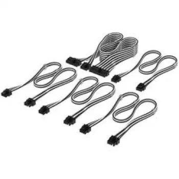 Corsair set di cavi, Type 4, DC-Kabel Starter-Kit, singolarmente rivestito – nero / bianco