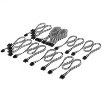 Corsair set di cavi, Type 4, DC Kabel Pro Kit, singolarmente sleeved – nero / bianco