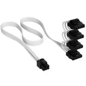 Corsair cavo, Type 4, connettori di alimentazione PATA, 450 mm, 550 mm, 650 mm, 750 mm, singolarmente rivestiti - bianco