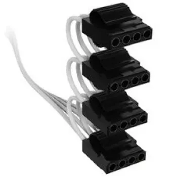Corsair cavo, Type 4, connettori di alimentazione PATA, 450 mm, 550 mm, 650 mm, 750 mm, singolarmente rivestiti - bianco