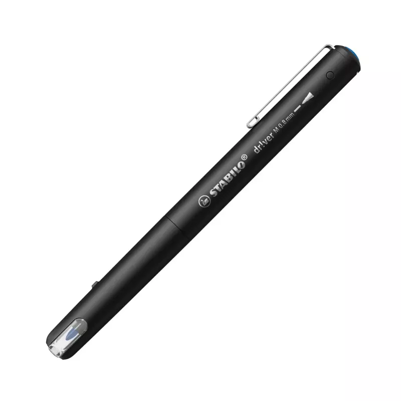 Penna fineliner Stabilo dr!ver Medium (0,8 mm) - inchiostro blu, fusto nero