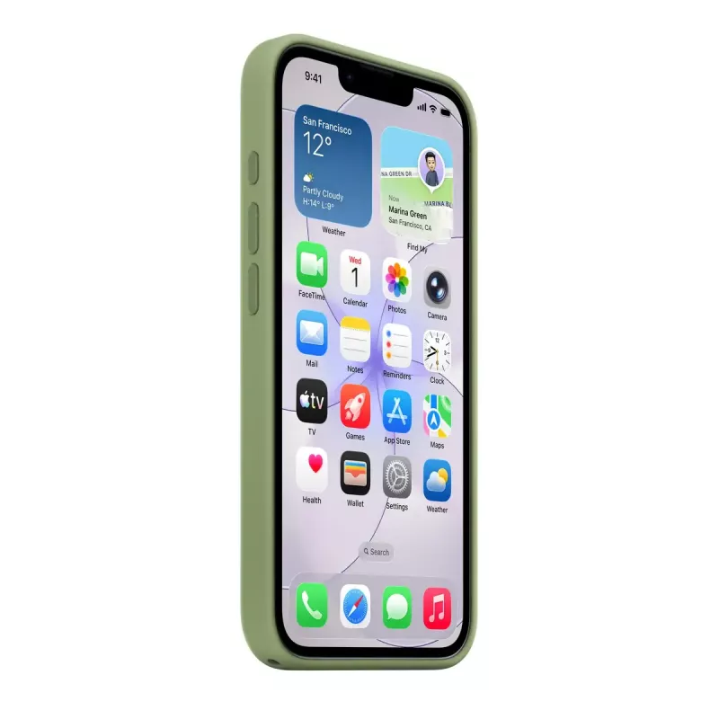 Custodia protettiva in silicone compatibile MagSafe per Apple iPhone 17e — Light Moss, compatibile con schermi da 15,5 cm (6,1 pollici)