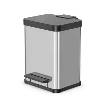 Pattumiera rettangolare in acciaio inox Hailo Öko duo Plus M, capacità 18 L