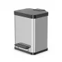 Pattumiera rettangolare in acciaio inox Hailo Öko duo Plus M, capacità 18 L