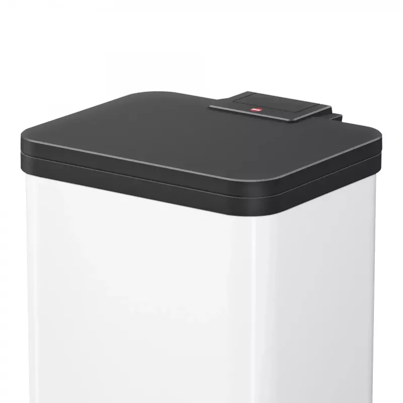 Pattumiera rettangolare in acciaio Hailo Öko duo Plus M 18 L, bianco