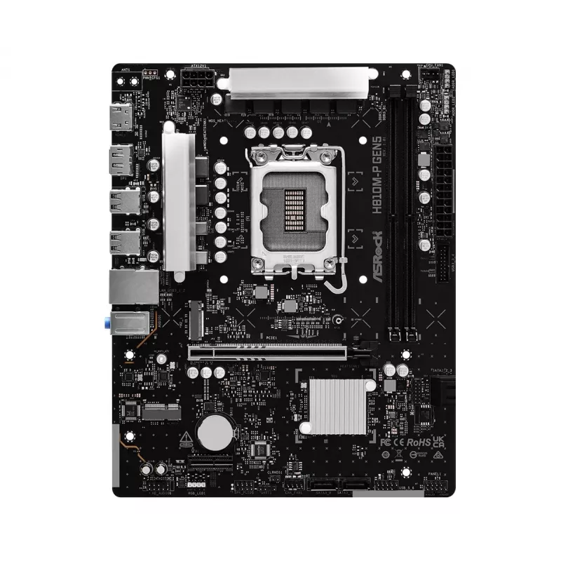 ASRock H810M-P Gen5 Scheda madre, LGA 1851, Micro-ATX, DDR5