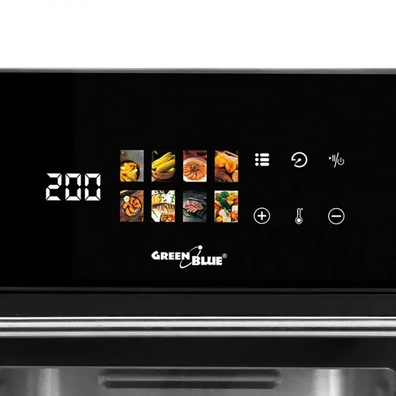 Friggitrice ad aria GreenBlue GB950 1800W, capacità 10 l, 8 programmi, pannello touch, timer, nero