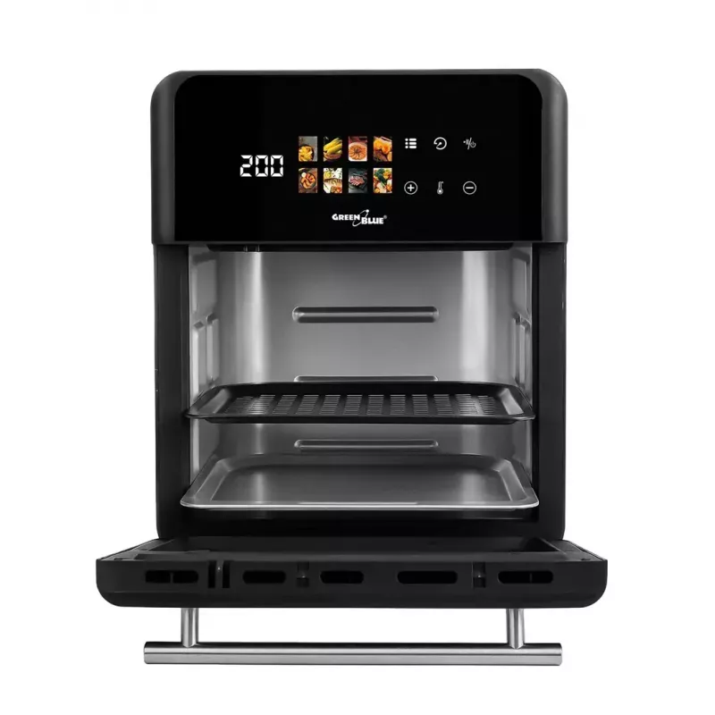 Friggitrice ad aria GreenBlue GB950 1800W, capacità 10 l, 8 programmi, pannello touch, timer, nero