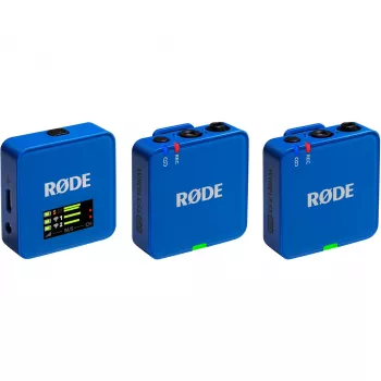 Microfono Rode Wireless Go III blu — sistema lavalier wireless compatto